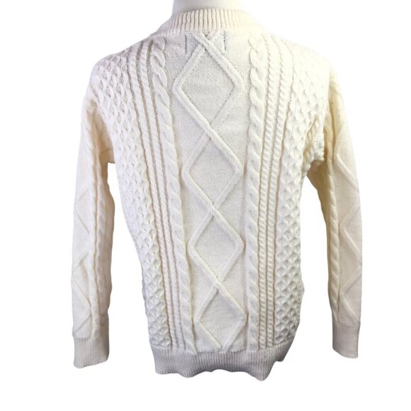 Aelfric Eden Fisherman Cable Knit Sweater Ivory Oversized Unisex M Pullover - Picture 6 of 9